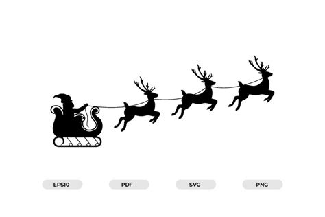 Download Santa and Reindeer SVG File Cut Images